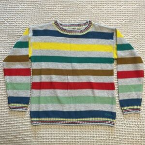 BONTON Boys Colorful Striped Knit Sweatshirt Size 8